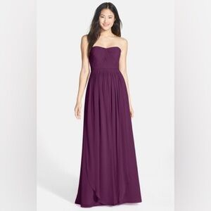 Jenny Yoo Collection Prussian Violet Chiffon Strapless Aiden Gown Sz. 10